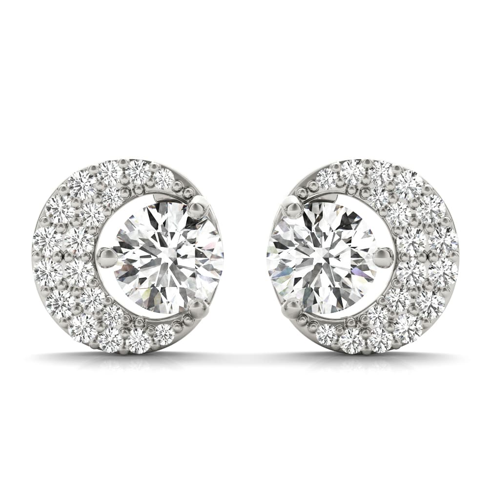 Fashion Half Moon Stud Earrings — 4 MM (0.17 ct. tw.) — View 1