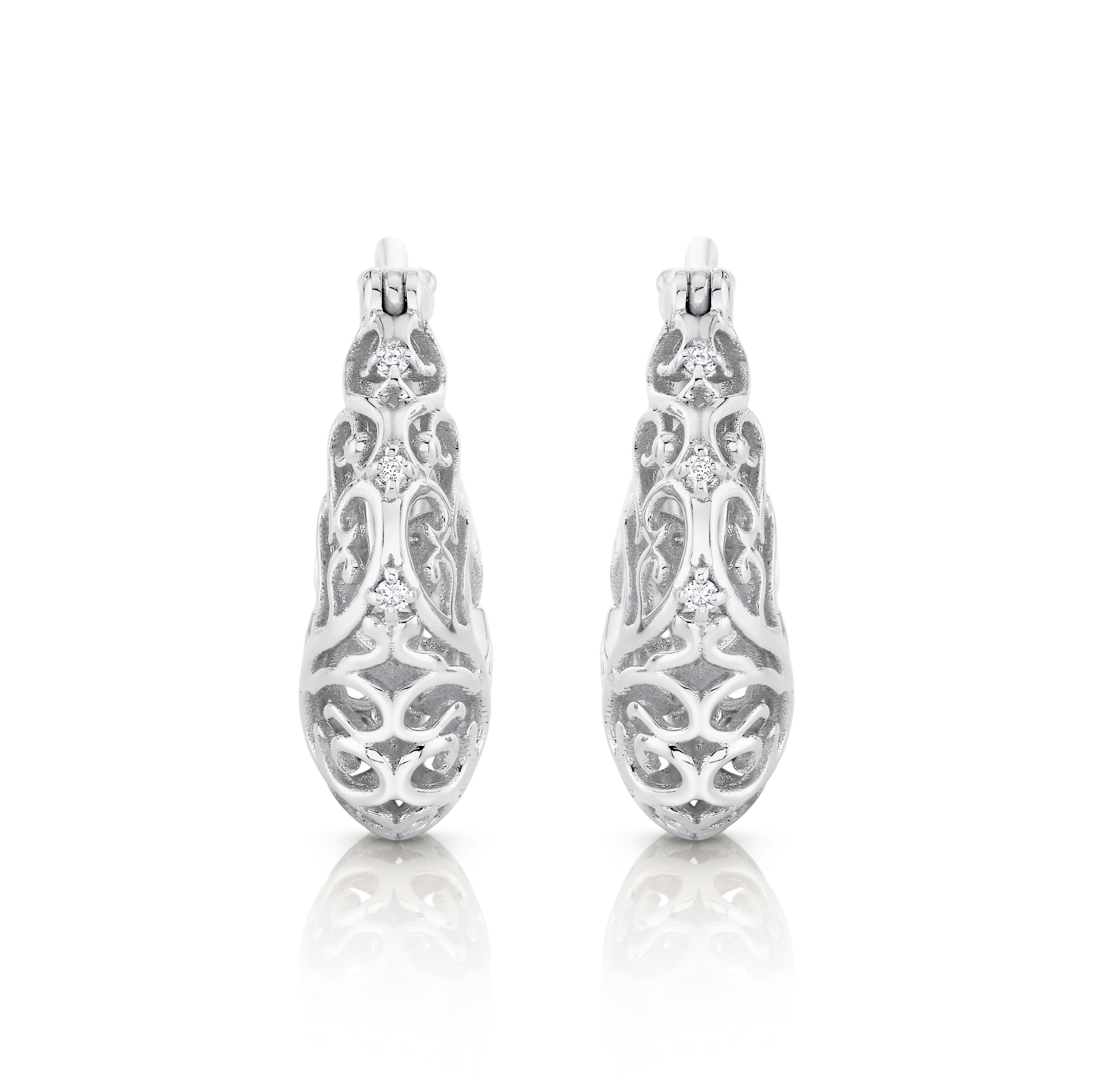 Light Weight Square Basket Earrings (0.43 ct. tw.) — View 1
