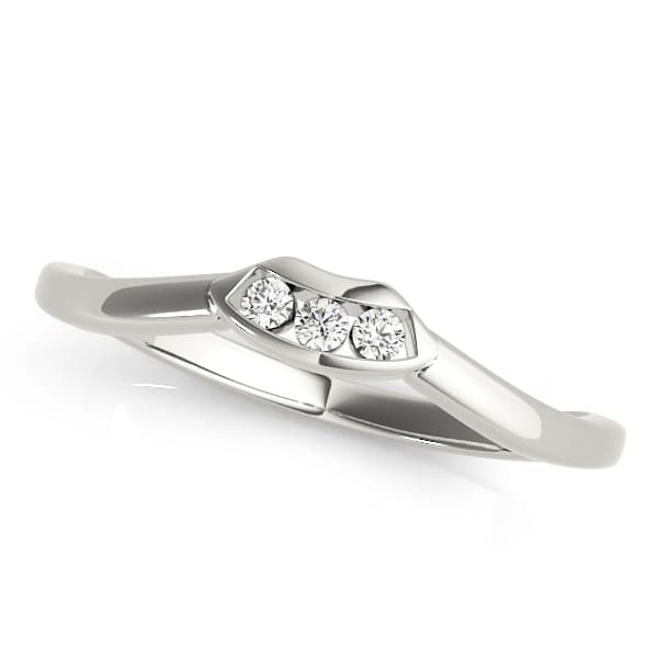 3-Stone Curved Wedding Band (0.05 ct. tw.) — View 1