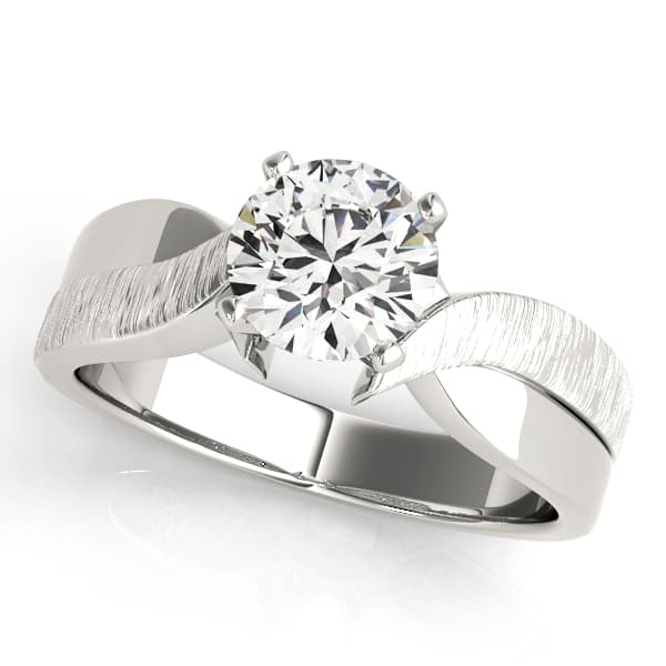 Twisted Textured Solitaire Engagement Ring — style 50040 in 10k White Gold