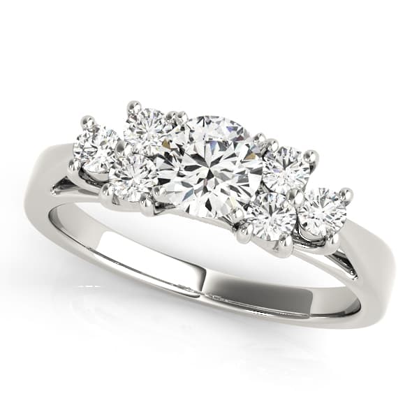Cluster Side Trellis Engagement Ring — style 50055 in 10k White Gold