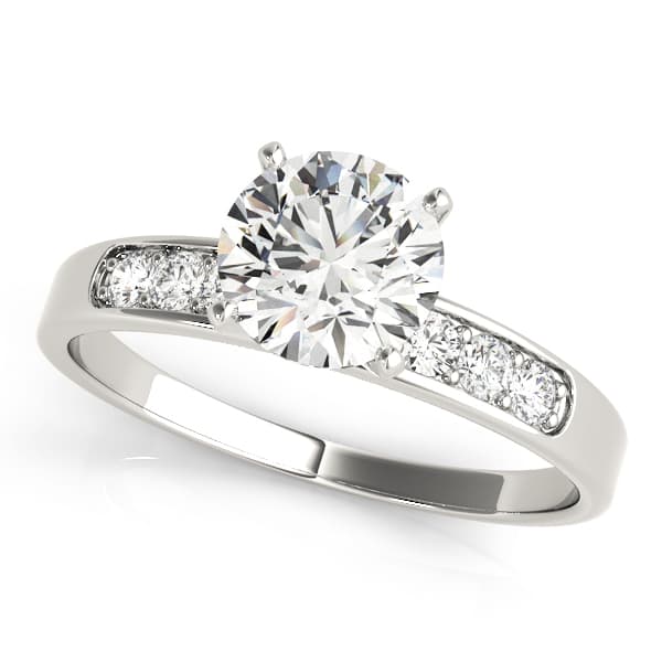 Single Row Channel Set Peg Head Engagement Ring — style 50076 in 10k White Gold