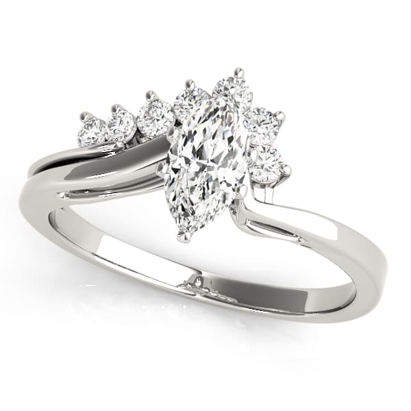 Bypass Peg Head Engagement Ring — style 50097 in 10k White Gold