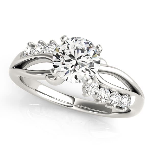 Bypass Peg Head Engagement Ring — style 50102 in 10k White Gold