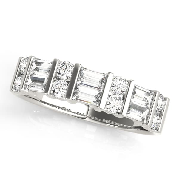 Fancy Shape Baguette Bar Set Wedding Bands (0.92 ct. tw.) — View 1