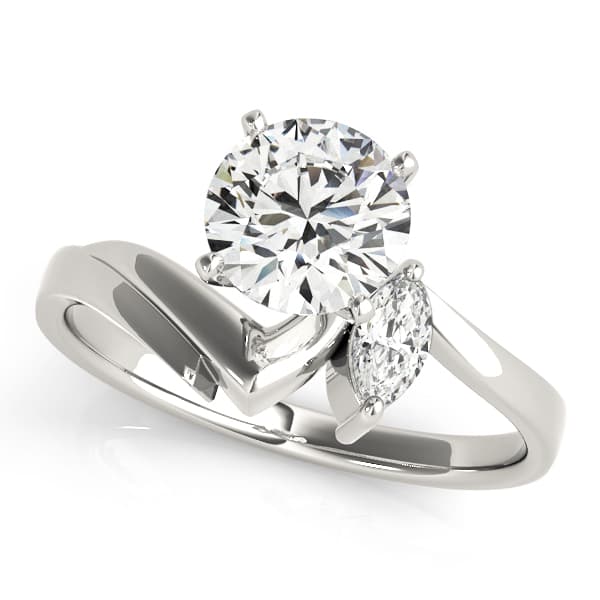 Bypass Peg Head Engagement Ring — style 50221 in 10k White Gold