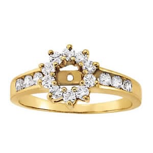 Halo Peg Head Engagement Ring — style 50238 in 10k White Gold