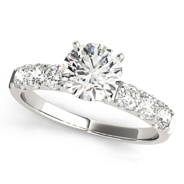 Single Row Split Prong Engagement Ring — style 50261 in 10k White Gold