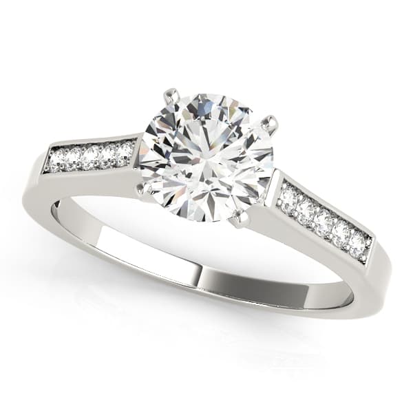 Single Row Peg Head Engagement Ring — style 50270 in 10k White Gold