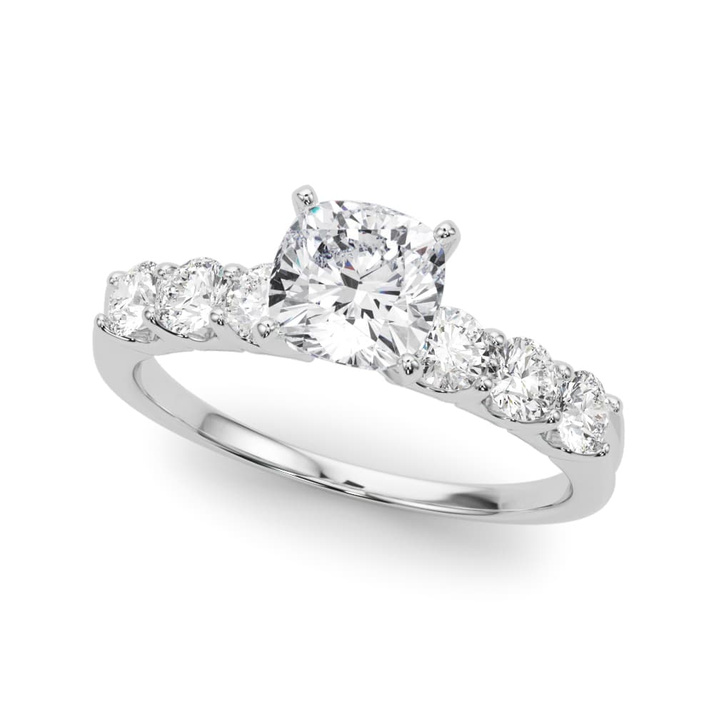 Single Row Shared-Prong Engagement Ring — style 50274 in 10k White Gold