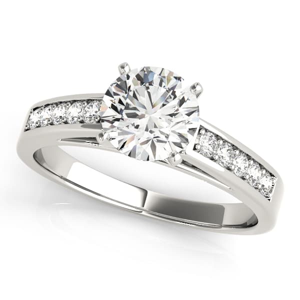 Single Row Prong In Channel Engagement Ring — style 50284 in 10k White Gold