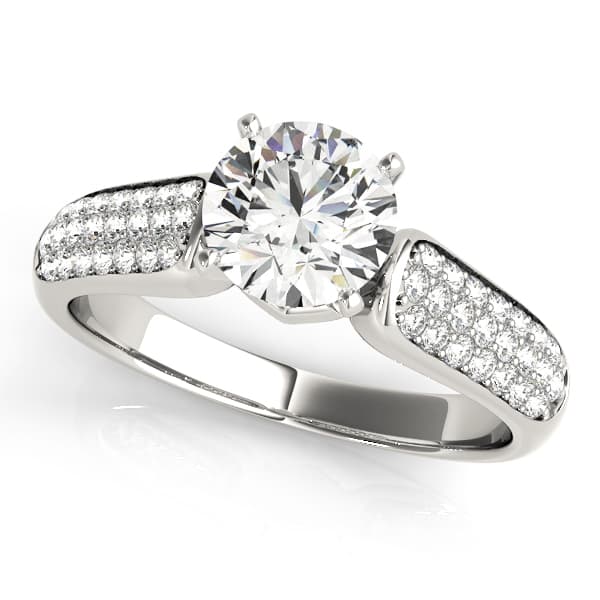 Multirow Pavé Engagement Ring — style 50305 in 10k White Gold