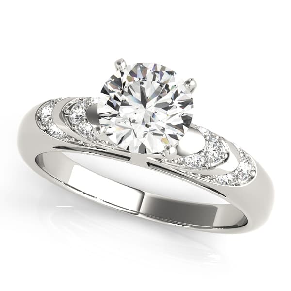 Antique Style Milgrain Engagement Ring — style 50307 in 10k White Gold