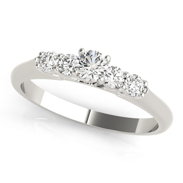 Engagement Rings Single Row Prong in 10k White Gold