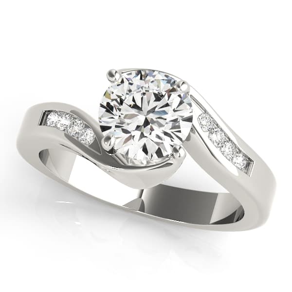 Engagement Rings Bypass in 10k White Gold