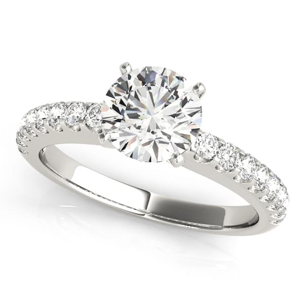 Single Row Prong Set Engagement Rings — style 50355 in 10k White Gold