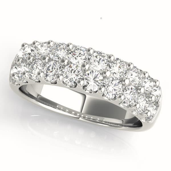 Double Row Shared Prong Wedding Band — C (7/8 ct. tw.) — View 1