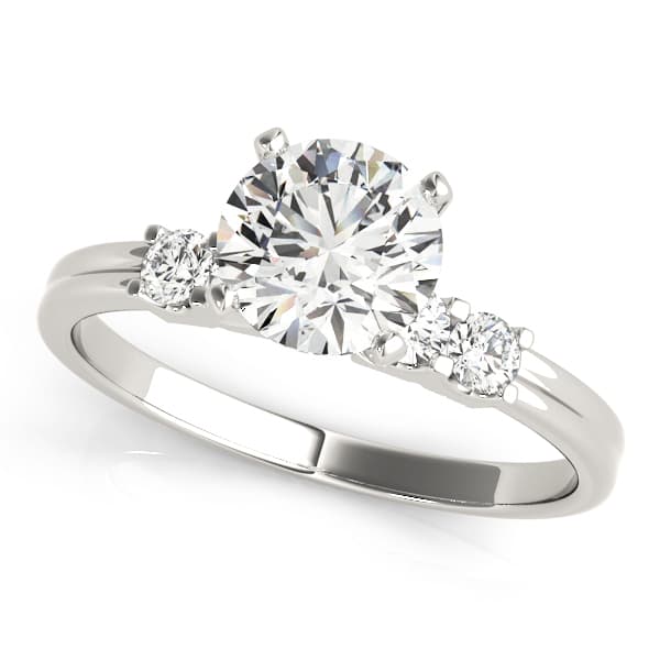 Single Row Shared Prong Engagement Rings — style 50391 in 10k White Gold