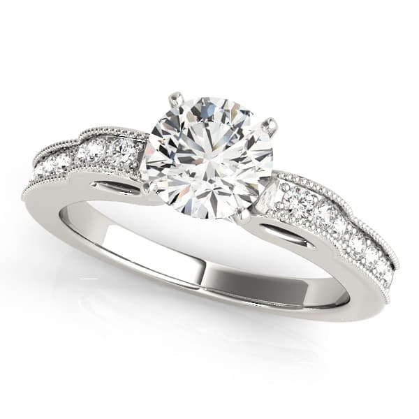 Engagement Rings Single Row Prong — style 50407 in 10k White Gold