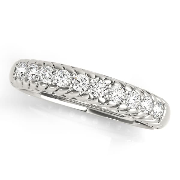Single Row Prong In Channel Braided Band Wedding Band (1/4 ct. tw.) — View 1