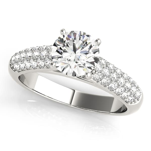 Multirow Pavé Engagement Rings — style 50420 in 10k White Gold