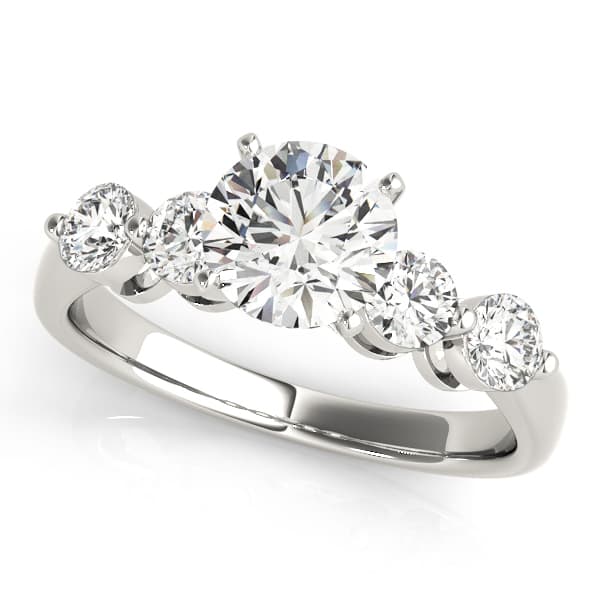 Single Row Prong Set Engagement Rings — style 50421 in 10k White Gold