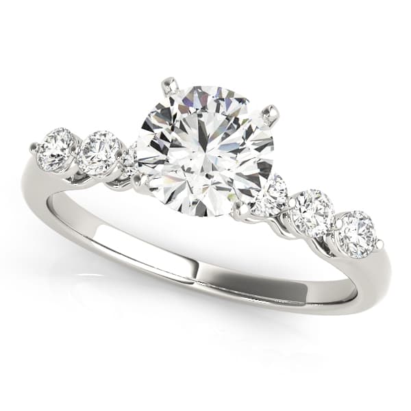 Single Row Shared Prong Engagement Rings — style 50422 in 10k White Gold