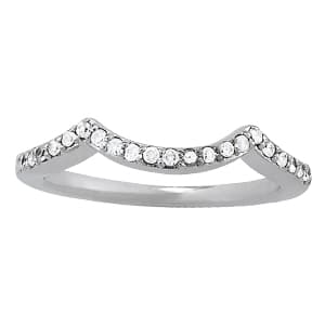 Curved Wedding Bands (1/4 ct. tw.) — White Gold