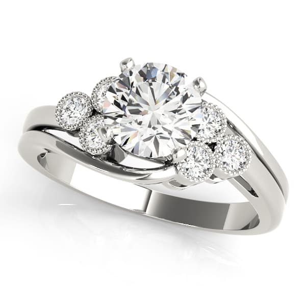 Engagement Rings Cluster Sides — style 50430 in 10k White Gold