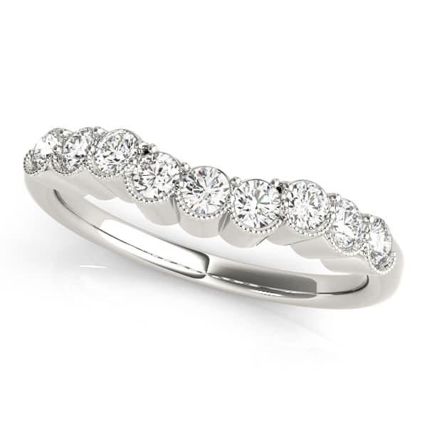 Shared Prong Milgrain Curved Wedding Bands (0.45 ct. tw.) — View 1