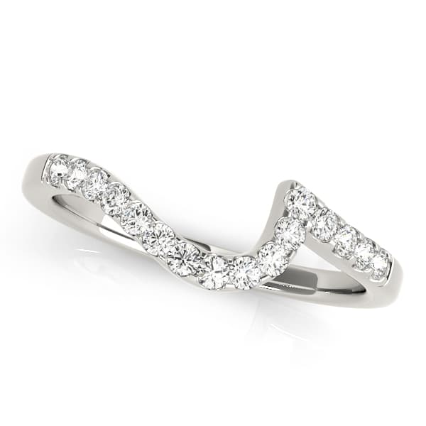 Prong Set Curved Wedding Bands (1/8 ct. tw.) — View 1
