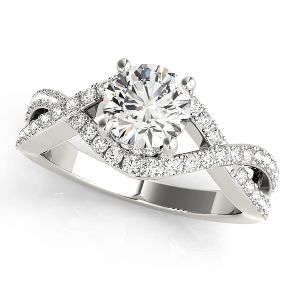 Engagement Rings Multirow in 10k White Gold