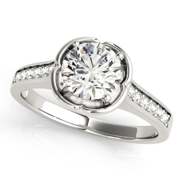 Engagement Rings Single Row Prong — style 50511 in 10k White Gold