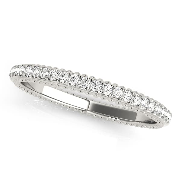 Beaded Prong Set Wedding Band (1/8 ct. tw.) — View 1