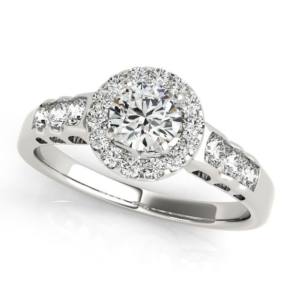 Engagement Rings Halo Round — style 50516 in 10k White Gold