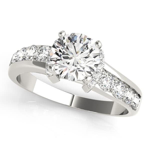 Engagement Rings Single Row Prong — style 50522 in 10k White Gold