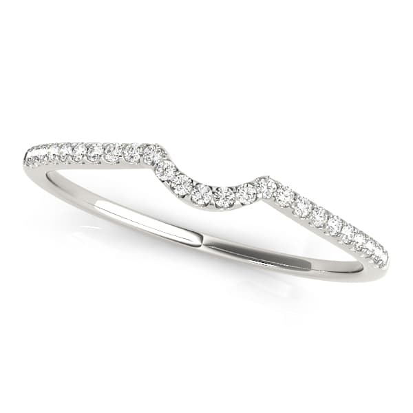 Single Row Curved Wedding Band — 1 CT (0.1 ct. tw.) — View 1