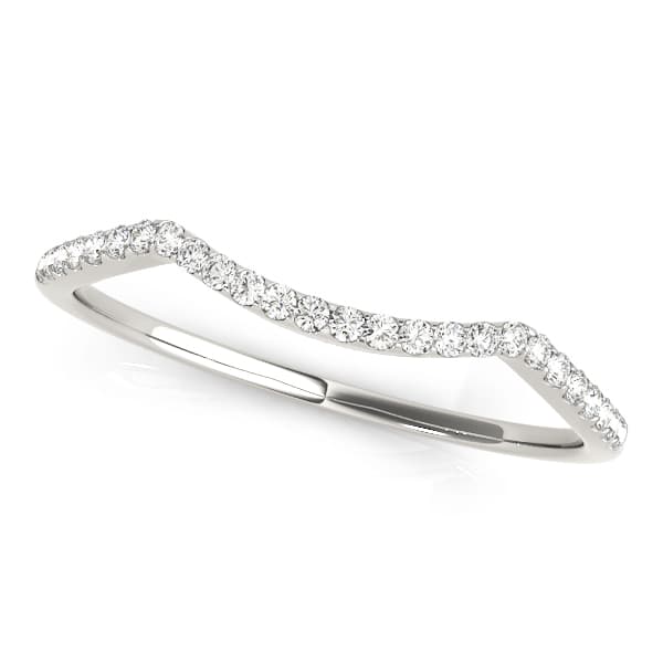 Single Row Curved Wedding Band — 1/3 CT (0.1 ct. tw.) — View 1