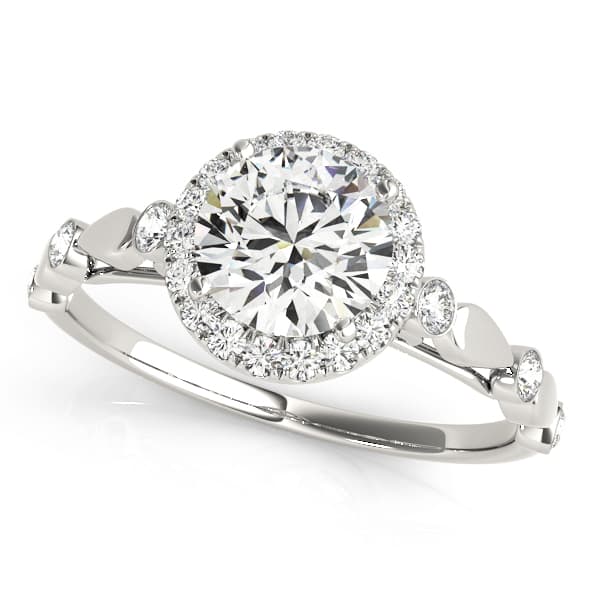 Engagement Rins Halo Round — style 50567 in 10k White Gold