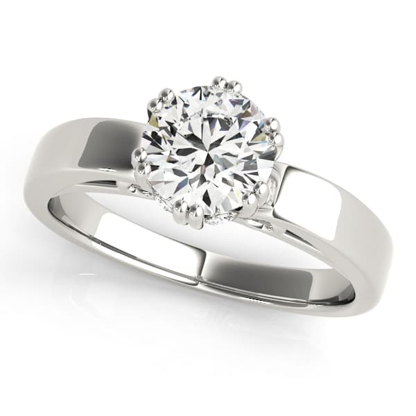Solitaire Double Prong Engagement Ring — style 50581 in 10k White Gold