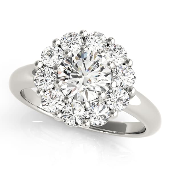 Round Halo Engagement Ring in 10k White Gold