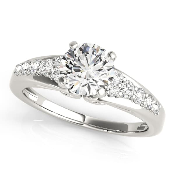 Single Row Prong Set Engagement Ring — style 50649 in 10k White Gold