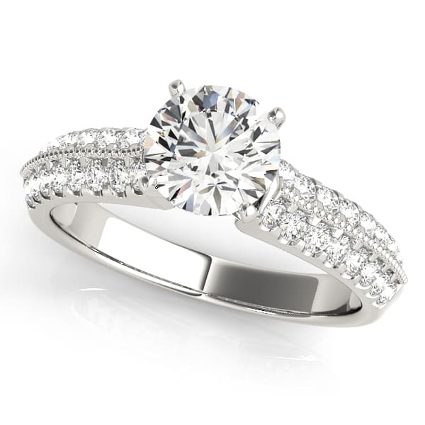 Vintage-Inspired Multirow Engagement Ring — style 50658 in 10k White Gold