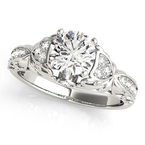 Vintage Inspired Engagement Ring — style 50784 in 10k White Gold
