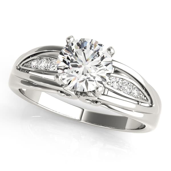 Single Row Prong Set Engagement Rings — style 50801 in 10k White Gold