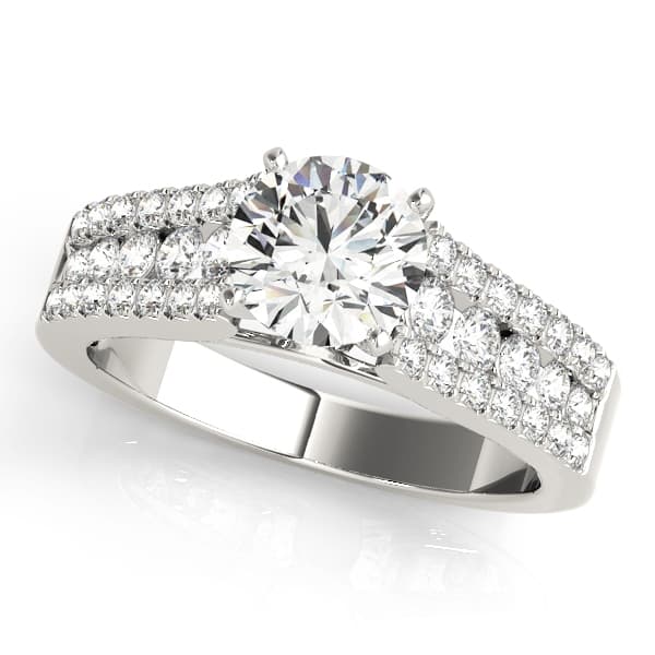 Multirow Engagement Ring — style 50809 in 10k White Gold