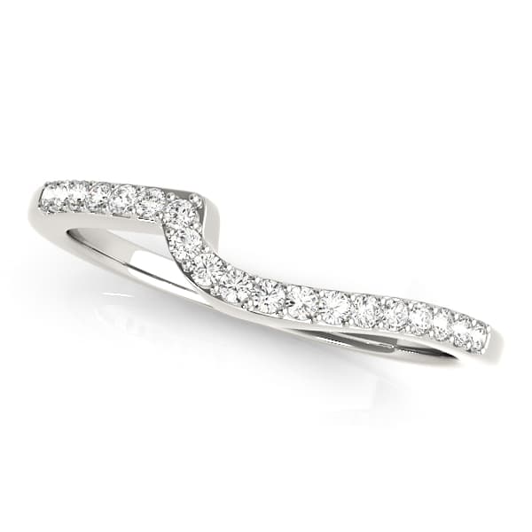 Curved Diamond Wedding Band (1/4 ct. tw.) — White Gold