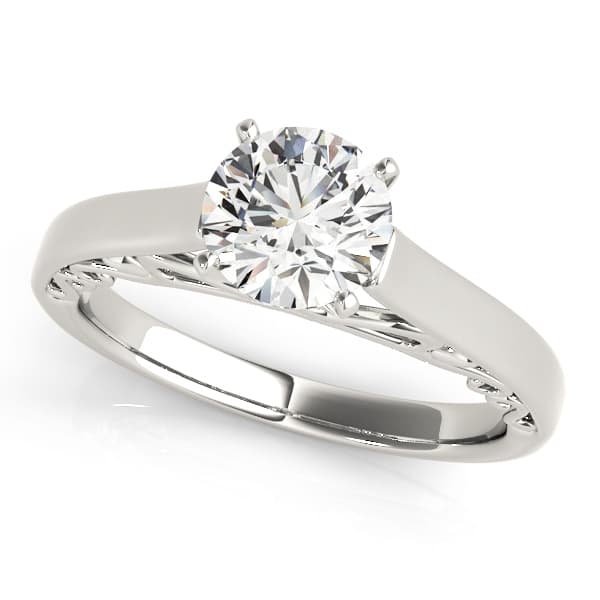 Solitaire Cathedral Engagement Ring — style 50818 in 10k White Gold