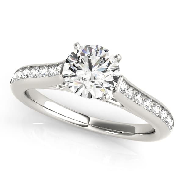 Channel Set Cathedral Engagement Ring — style 50837 in 10k White Gold
