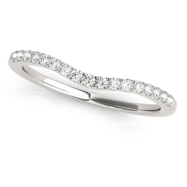 Split Prong Wedding Curved Band — B (3/8 ct. tw.) — View 1